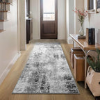 Ompaa 2x6 Rug Runners for Hallways Kitchen Runner Rug Non Slip Washable Grey Long Runner Rugs with Rubber Backing Soft Abstract Carpet Runner for Hallways, Kitchen, Bedroom, Bathroom, Entryway by OmpaaHomeDecor