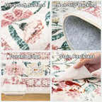 PLHXFR 3x10 Washable Runner Rug：Floral Indoor Kitchen Carpet Pink Green - Image 7