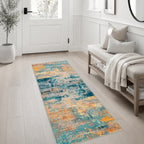 2x5 Washable Runner Rug：Modern Abstract Soft Carpet Rosy Haze - Image 3
