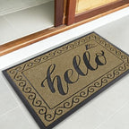 Yimobra Welcome Mats for Front Door 29.5x17, Heavy Duty Waterproof Outdoor Door Mat Outside Entrance, Non-Slip Low Profile Indoor Entryway Mat for Garage Patio, Beige Brown - Image 6