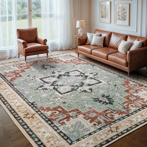 Lofus 8x10 Area Rugs for Living Room and Bedroom, Beige Washable Carpets by Lofus