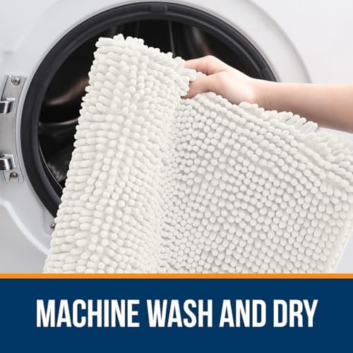 OLANLY Bathroom Runner Rugs 40x24, Extra Soft Absorbent Chenille Bath Rugs - Image 5