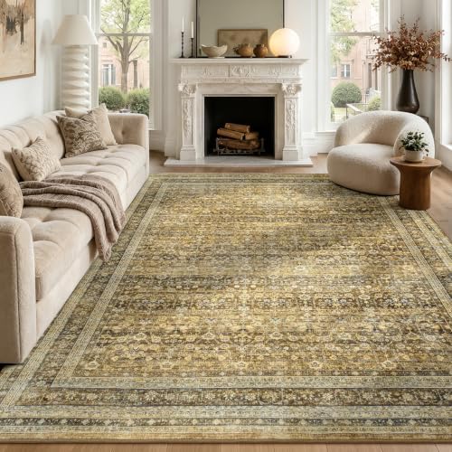 Lofus 8x10 Area Rug for Living Room, Non-Slip Washable Carpet,Brown by Lofus