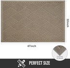 HIYARD Sturdy Front Door Mat, Absorbent Muddy Dirt Resist Welcome Door Mats Outdoor Indoor, Stain and Fade Resistant, Non-Slip Rubber Backing Low Profile Doormat for Entryway, 47×32, Beige - Image 2