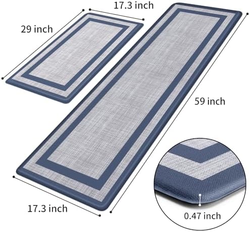 Mattitude Kitchen Mats Set of 2,Cushioned Anti-Fatigue Non-Skid Rug Sets - Image 2