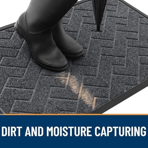 OLANLY Front Door Mat Outside 47x17, All-Season Absorbent Rubber Doormat - Image 7