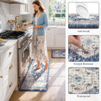 Collive Boho Kitchen Rugs Sets of 2 Non Slip Padded Mats, 20"x47"+20"x32" - Image 6