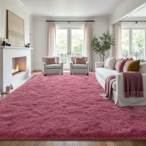 8x10 Extra Large Blush Fluffy Soft Area Rug Non-Slip for Kids Bedroom - Image 3