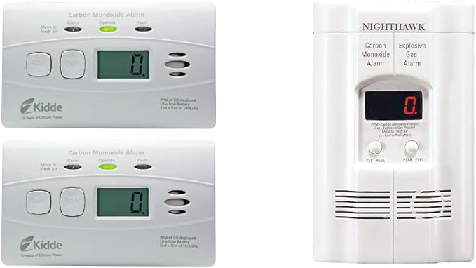 Kidde Carbon Monoxide Detectors (2 Pack) and Explosive Gas Alarm