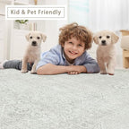 5x7 Washable Area Rugs for Living Room,Bedroom,Dining Room(Concrete Grey) - Image 6