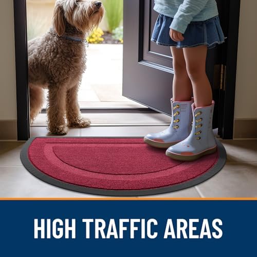 OLANLY Half Circle Front Door Mat Outside 47x32 All-Season Rubber Doormat - Image 6