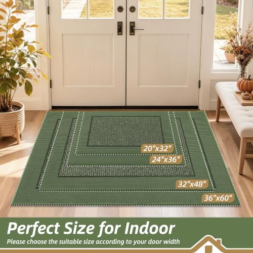 BEQHAUSE Indoor Door Mat 36" x 60", Dirt Trapper Door Mats, Green - Image 2