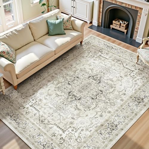 Lofus 8x10 Beige Area Rugs for Bedroom Living Room, Vintage Boho Carpet - Image 2