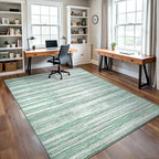 Chicrug 4x6 Green Washable Striped Abstract Area Rug Bedroom Living Room - Image 5