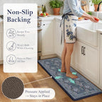 Collive Kitchen Mats Cushioned Anti Fatigue, Dark Blue Kitchen Rug Sets - Image 3