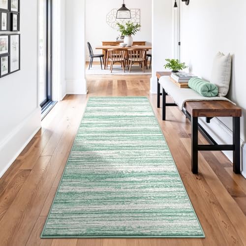 Chicrug 2x6 Green Washable Runner Rug for Hallway Kitchen Entryway Non Slip by ChicrugHomeDecor