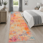 3x14 Washable Runner Rug：Modern Abstract Soft Carpet Galaxy Haze - Image 4