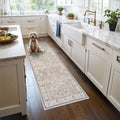 2x6 Hallway Washable Runner Rug : Vintage Soft Kitchen Laundry Runner with Non Slip Backing Farmhouse Entryway Living Room Floor Mat Stain Resistant Carpet for Bedroom Bathroom Distressed Beside Rug by HYHAOYUNLAI