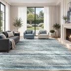 9x12 Area Rug for Living Room, Abstract Washable Non-Slip Rugs, Slate Grey by Lofus