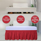 PureFit Wrap Around Ruffled Bed Skirt, Red, Queen/King - 18" Drop - Image 3