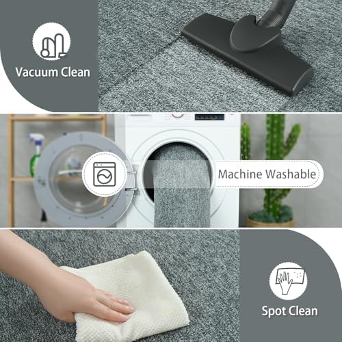 AROGAN 2x6 Runner Rug for Hallway, Long Runner Rugs Non Slip, Grey & Green - Image 4