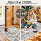 2-Piece Kitchen Runner Rug Set: Washable Non-Slip Floor Mats for Sink & Stove Cooking Area Soft Low Pile Water-Resistant Carpet for Dishwasher Fridge Fronts Durable Kitchen Island Mats(2x3+2x4,Brick) - Image 4