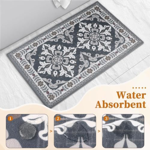 Kitchen Rugs Set of 3, Non Slip Washable Floor Mats with Water Absorbent - Image 4