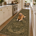 RELEANY Washable Area Rug, Runner 2'6"x12', Brown/Dark Brown by RELEANY