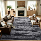 8x10 Extra Large Black Fluffy Area Rug Non-Slip for Living Room Bedroom - Image 2