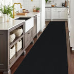 EARTHALL Washable Runner Rug, Non Slip Hall Runner, 3x18 Ft, Black Heather - Image 6