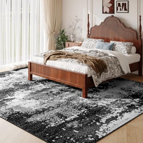 Washable Rug 8x10 Area Rugs for Living Room Bedroom Carpet Black - Image 2