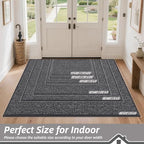 BEQHAUSE Dirt Trapper Door Mat 24"x36", Non-Slip Washable Doormat, Charcoal - Image 2