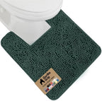 GORILLA GRIP Chenille Bath Rug Mat, Square Toilet Base, 24x19 Hunter Green by GorillaGrip