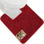 GORILLA GRIP Chenille Bath Rug Mat for Square Toilet Base, 24x19 Red by GorillaGrip