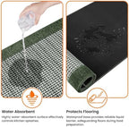 StepRite Kitchen Rugs, Kitchen Mats for Floor, 70"x20" Non-Slip Machine-Washable Kitchen Throw Rug, Green - Image 2