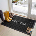 GORILLA GRIP WeatherMAX Door Mat, Indoor Outdoor Use, 47x35, Black Welcome by GorillaGrip