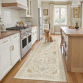 Madane Kitchen Runner 2'6''x8' Soft Rug Runners for Hallways, Beige/Blue by Madane
