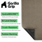 GORILLA GRIP® HydroABSORB Door Mat for Indoor Outdoor Use, 72x24 Beige - Image 2