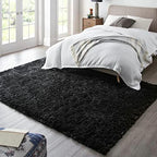 Ophanie 7x10 Black Area Rugs for Living Room,Large Shag Bedroom Carpet,Big Indoor Thick Soft Shaggy Nursery Rug,Fluffy Carpets for Boy and Girls Room Dorm Decor Aesthetic with Over 99 pcs Pile fibers - Image 3