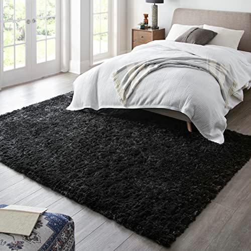 Ophanie 6x9 Black Rugs for Living Room, Large Fluffy Shag Fuzzy Plush Soft Area Rug, Floor Shaggy Carpets for Bedroom, Carpet for Kids Boys Girls Dorm Nursery Decor with Over 99 pcs Pile fibers - Image 3