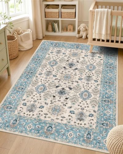 OLANLY 3x4 Washable Accent Rug, Soft Non Slip Carpet for Entryway Bedside by OLANLY