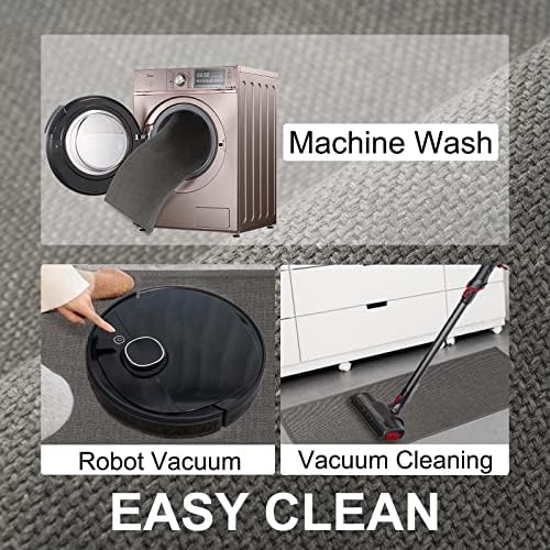 SUMLANS Fan Shaped Kitchen Mat 1 PCS, Cushioned Non Slip Rugs for Kitchen Floor, Absorbent Runner Comfort Standing Mats Washable for Kitchen, Office, Home (Grey, Radius 47") - Image 6