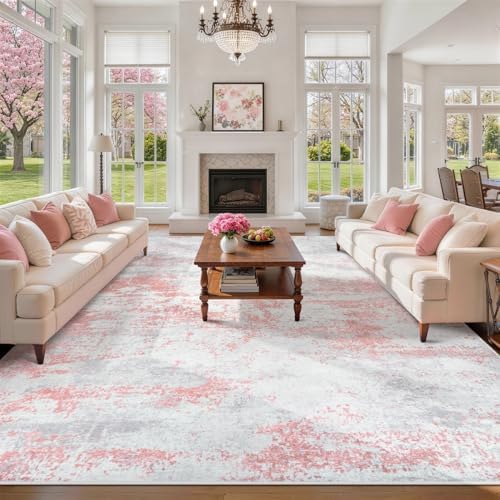 Aelenmu 10x14 Area Rugs for Living Room Washable Dining Room Pink by Aelenmu