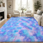 PLHXFR 9x12 Area Rugs Living Room: Fluffy Bedroom Soft Shag Rug Kid Rainbow by PLHXFRSoftAreaRugs