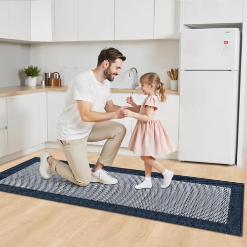 StepRite Kitchen Rugs, Kitchen Mats for Floor, 70"x20" Non-Slip Machine-Washable Kitchen Throw Rug, Navy Blue - Image 7