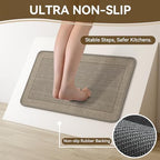 Kitchen Mats for Floor, Non Slip Kitchen Rugs, 17x47 Brown - Image 3