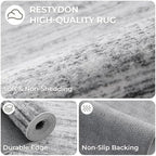 2x6 Runner Rug Non Slip,Washable Hallway Runner Rug,Grey - Image 7