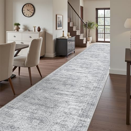 3x16 Runner Rug Non Slip,Washable Hallway Runner Rug,Grey - Image 3