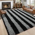 5x7 Black and Grey Fluffy Soft Area Rug Non-Slip for Living Room Bedroom by ModernHomeDecor