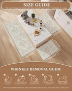 Madane 2-Piece Area Rugs Set, Small Kitchen Runner Non-Slip, Beige/Brown - Image 5
